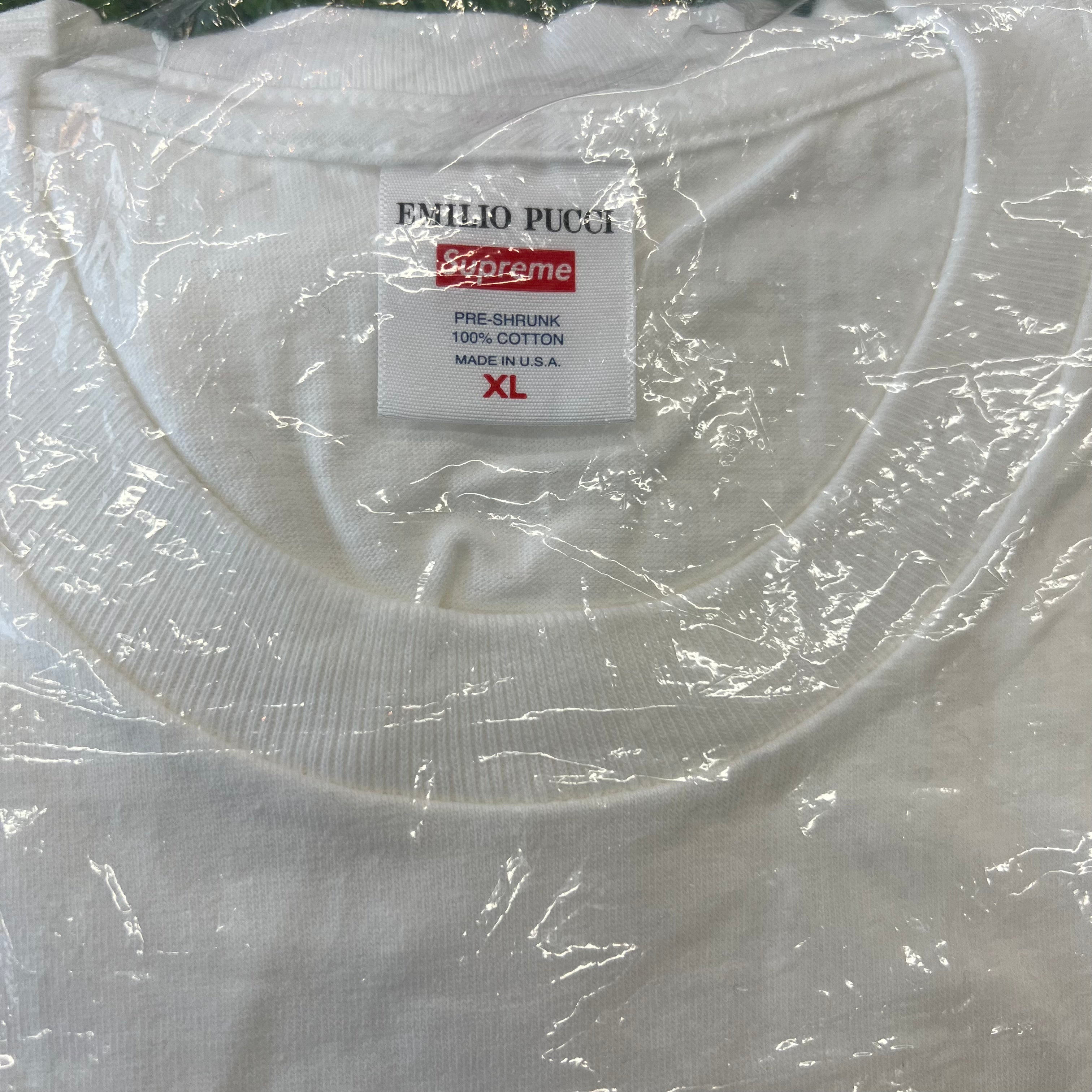 割引(XL)Supreme Emilio Pucci Box Logo Tee白/黒 Tシャツ/カットソー(半袖/袖なし)